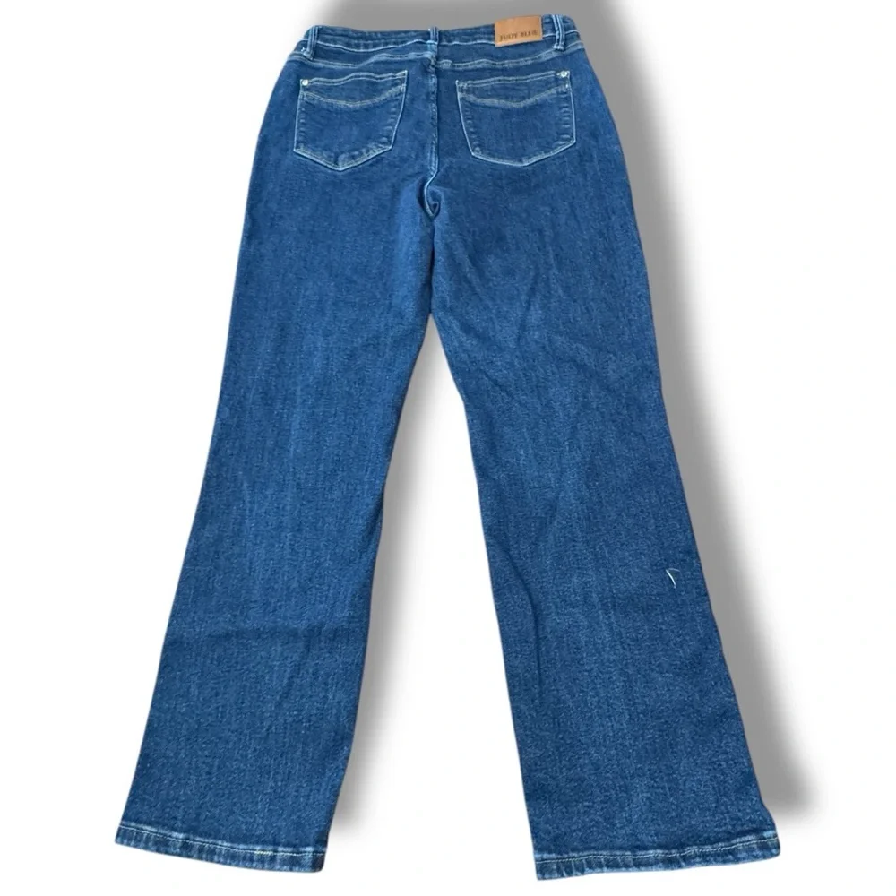 Judy Blue Straight Fit Blue Denim Jeans High Rise JB88575-DK Women’s Size 32 - Picture 3 of 14